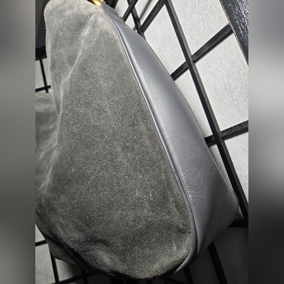 Gucci GM Bamboo Shoulder Bag Suede Leather 2Way Gray - Picture 3 of 9